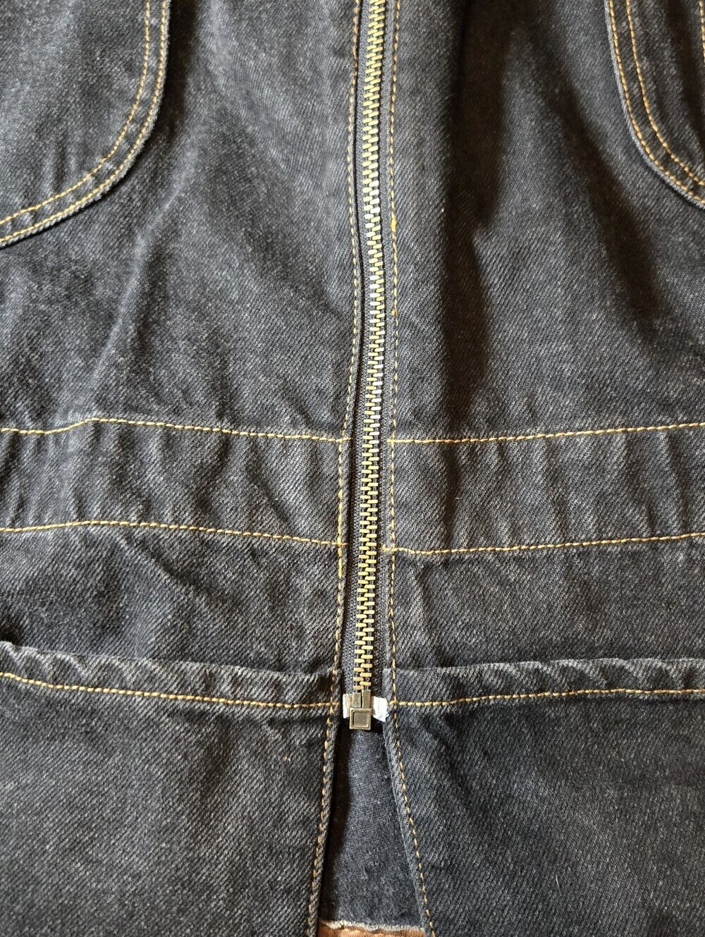 Vintage B. Free Men's Denim With Leather Trim Jacket Size XL Black & Tan - Picture 8 of 16
